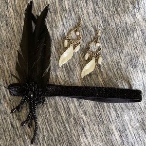 Flapper headband and earrings